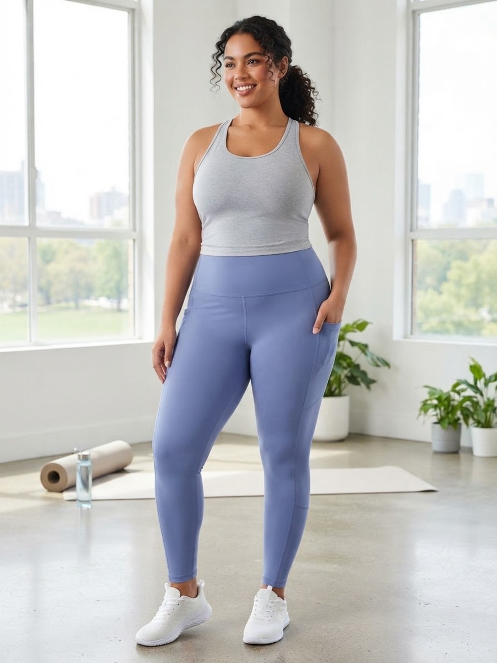DANSKIN High-Waist Blue Active Leggings for Women